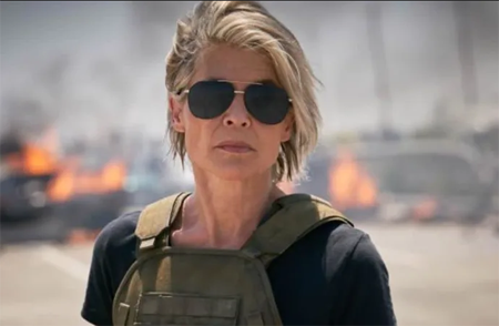 Linda Hamilton in Terminator: Dark Fate.